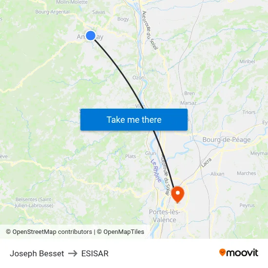 Joseph Besset to ESISAR map