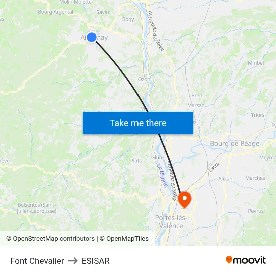 Font Chevalier to ESISAR map