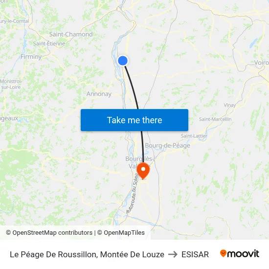 Le Péage De Roussillon, Montée De Louze to ESISAR map