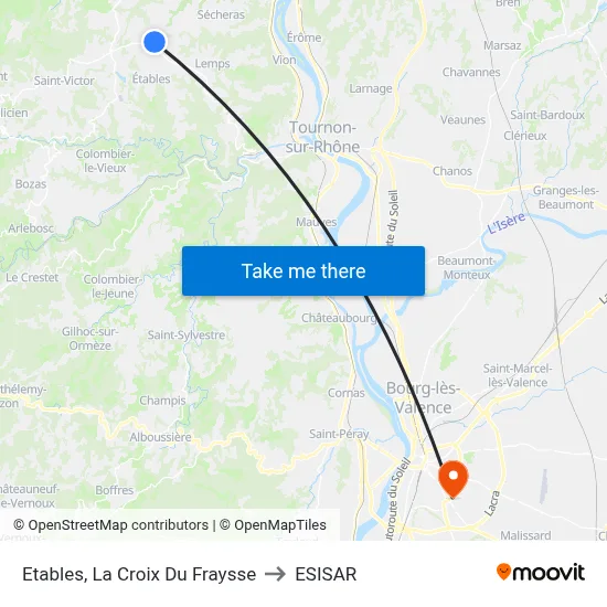Etables, La Croix Du Fraysse to ESISAR map