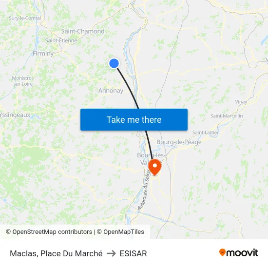 Maclas, Place Du Marché to ESISAR map