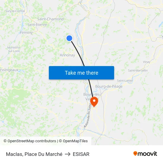 Maclas, Place Du Marché to ESISAR map