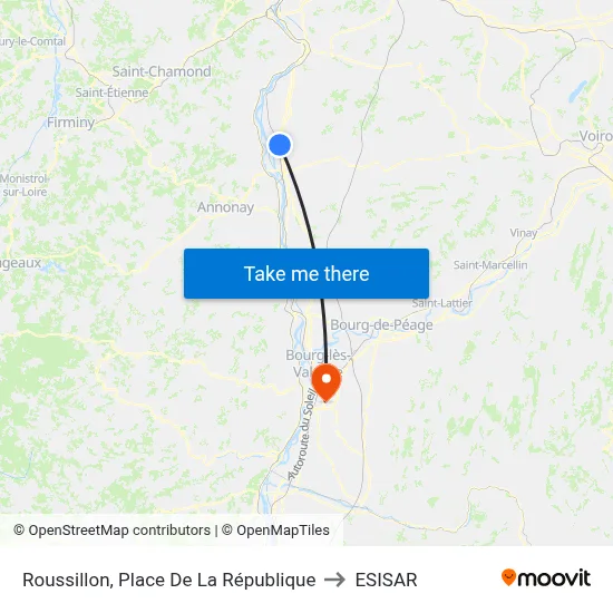 Roussillon, Place De La République to ESISAR map