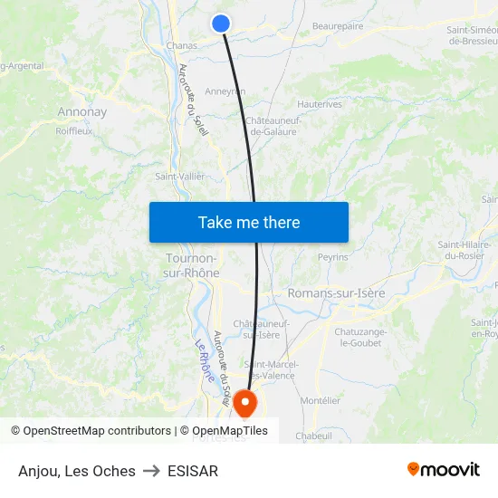 Anjou, Les Oches to ESISAR map