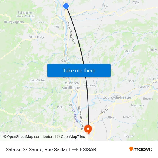 Salaise S/ Sanne, Rue Saillant to ESISAR map
