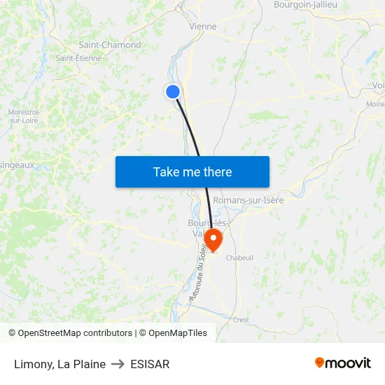 Limony, La Plaine to ESISAR map