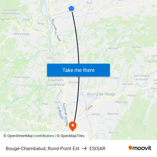 Bougé-Chambalud, Rond-Point Est to ESISAR map