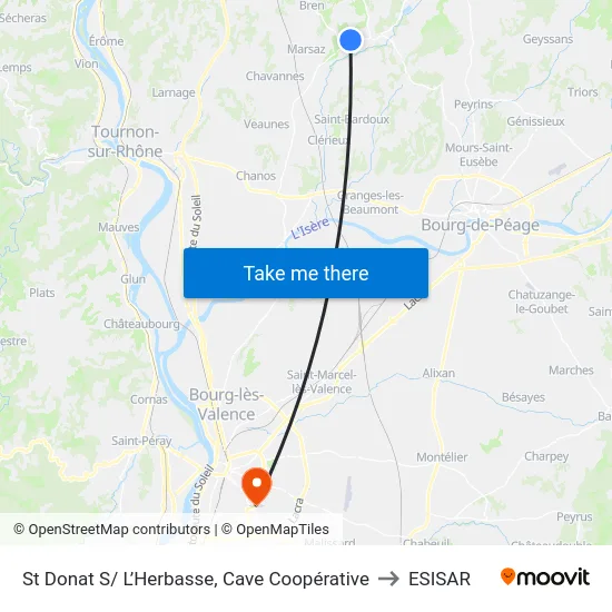 St Donat S/ L’Herbasse, Cave Coopérative to ESISAR map