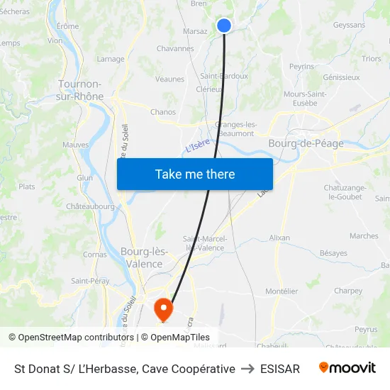 St Donat S/ L’Herbasse, Cave Coopérative to ESISAR map