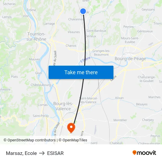 Marsaz, Ecole to ESISAR map