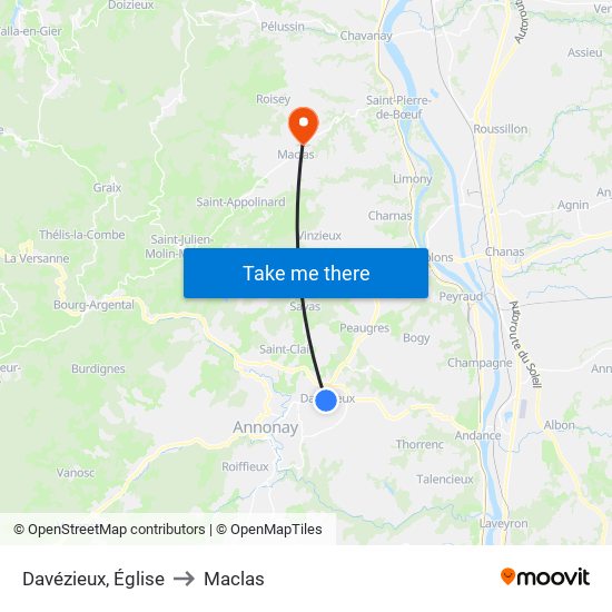 Davézieux, Église to Maclas map