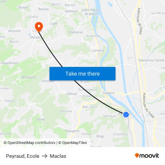 Peyraud, Ecole to Maclas map
