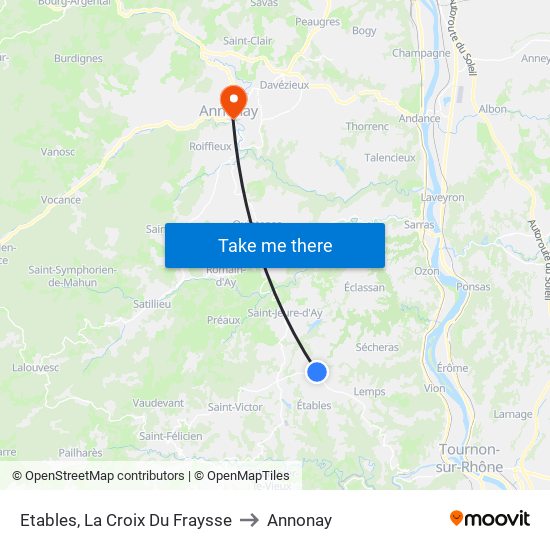 Etables, La Croix Du Fraysse to Annonay map