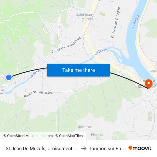 St Jean De Muzols, Croisement Givat to Tournon sur Rhône map