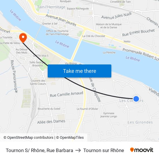 Tournon S/ Rhône, Rue Barbara to Tournon sur Rhône map