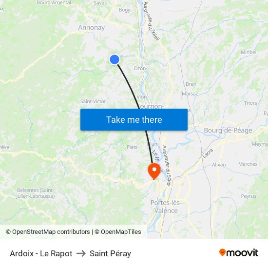 Ardoix - Le Rapot to Saint Péray map