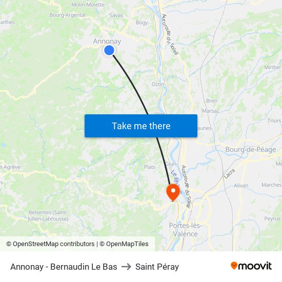 Annonay - Bernaudin Le Bas to Saint Péray map
