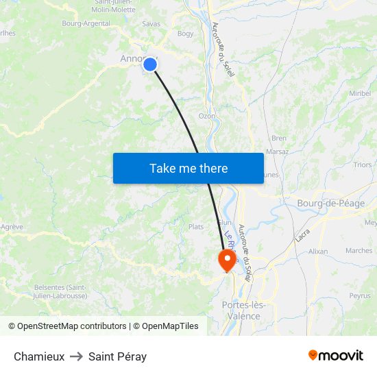 Chamieux to Saint Péray map