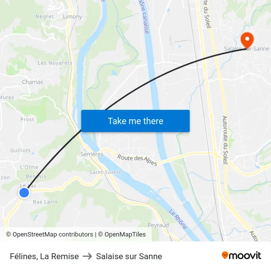 Félines, La Remise to Salaise sur Sanne map