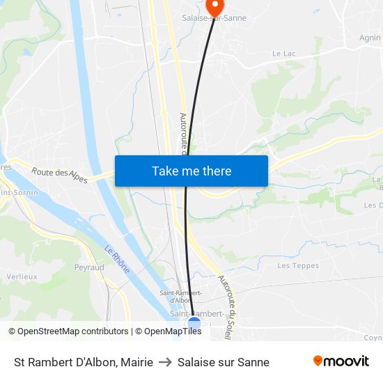 St Rambert D'Albon, Mairie to Salaise sur Sanne map