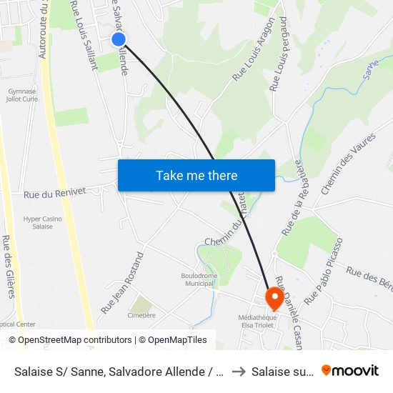 Salaise S/ Sanne, Salvadore Allende / Etablissement Arrue to Salaise sur Sanne map