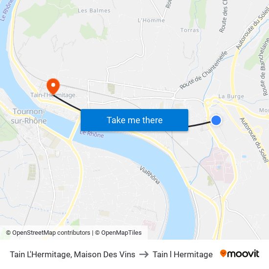 Tain L'Hermitage, Maison Des Vins to Tain l Hermitage map