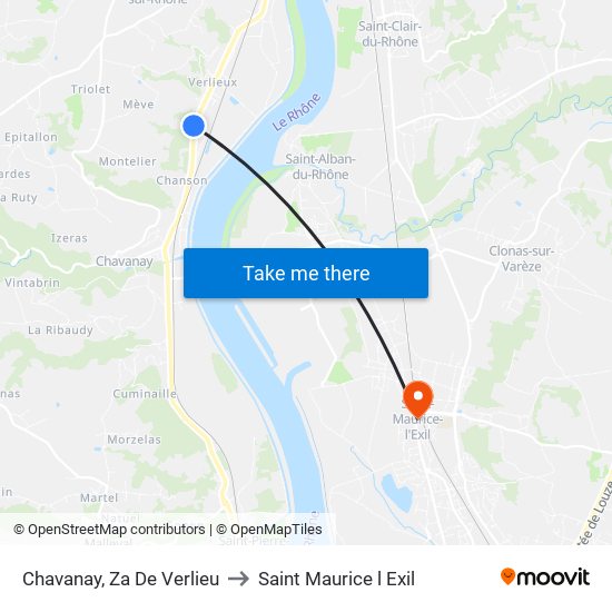 Chavanay, Za De Verlieu to Saint Maurice l Exil map