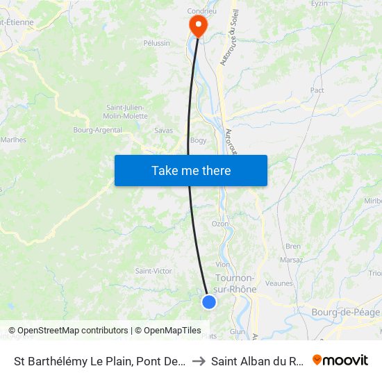 St Barthélémy Le Plain, Pont De Duzon to Saint Alban du Rhône map