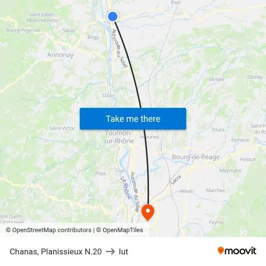 Chanas, Planissieux N.20 to Iut map