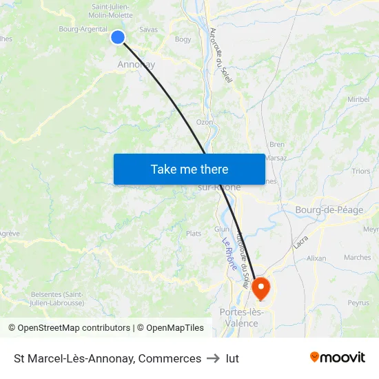 St Marcel-Lès-Annonay, Commerces to Iut map