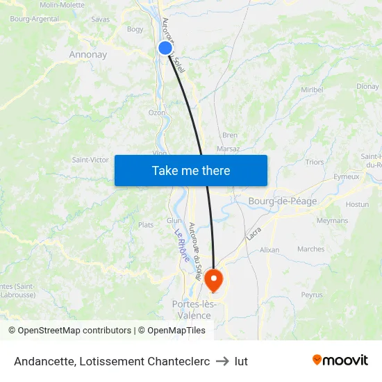 Andancette, Lotissement Chanteclerc to Iut map