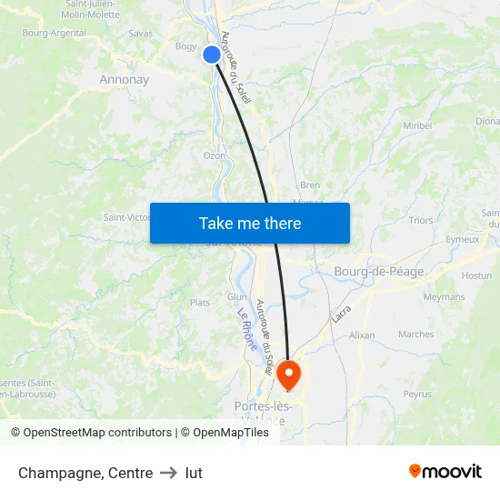 Champagne, Centre to Iut map
