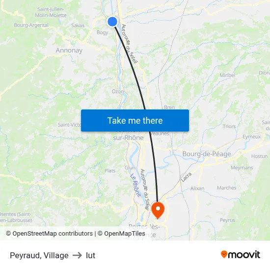 Peyraud, Village to Iut map