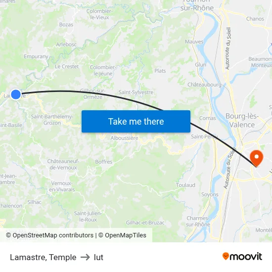 Lamastre, Temple to Iut map