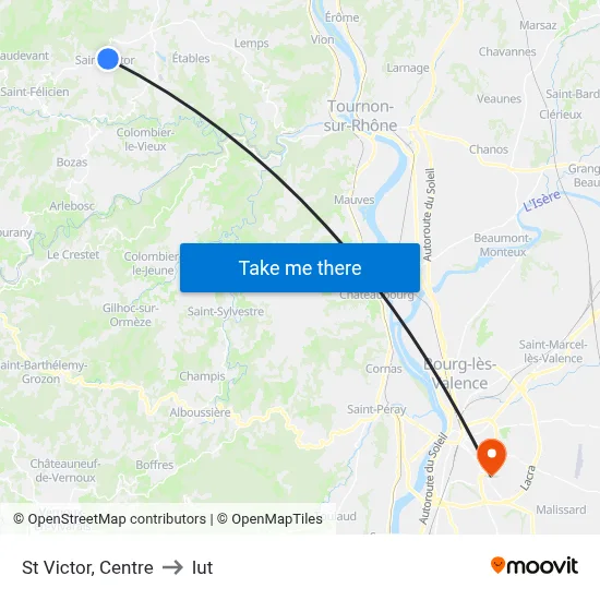 St Victor, Centre to Iut map