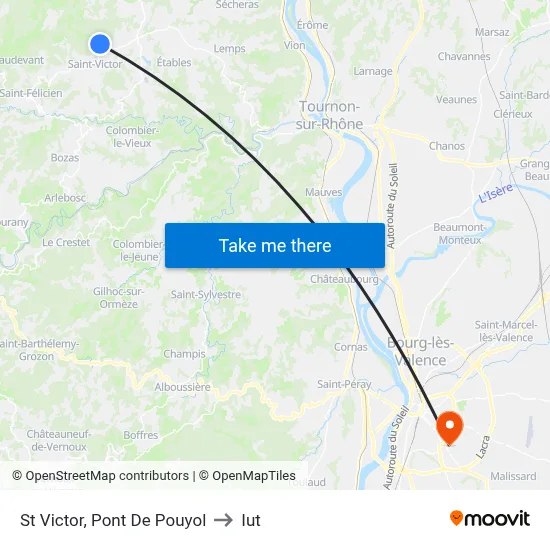 St Victor, Pont De Pouyol to Iut map