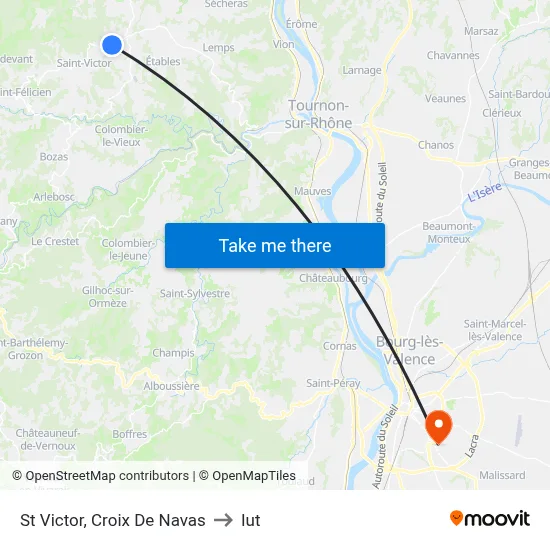 St Victor, Croix De Navas to Iut map