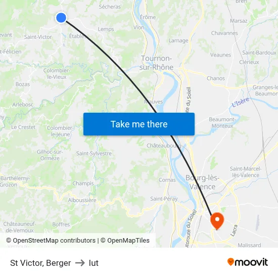 St Victor, Berger to Iut map