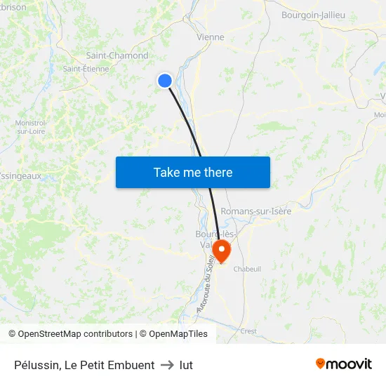 Pélussin, Le Petit Embuent to Iut map