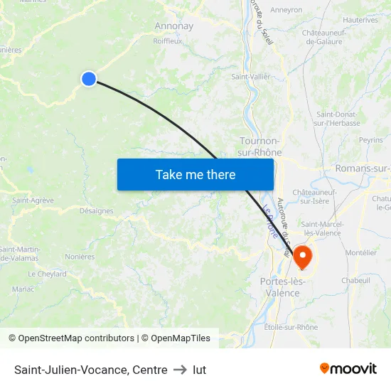 Saint-Julien-Vocance, Centre to Iut map