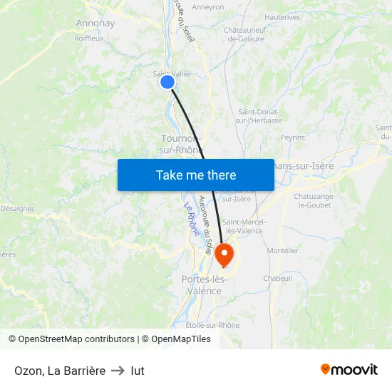 Ozon, La Barrière to Iut map