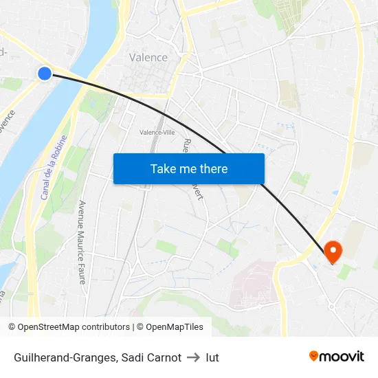 Guilherand-Granges, Sadi Carnot to Iut map