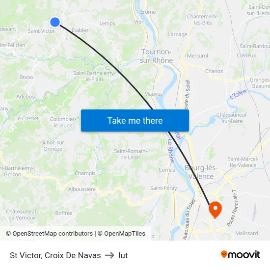 St Victor, Croix De Navas to Iut map