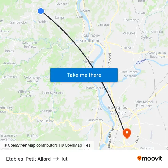 Etables, Petit Allard to Iut map