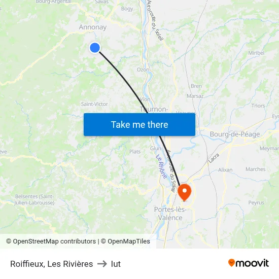 Roiffieux, Les Rivières to Iut map