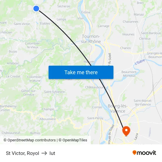 St Victor, Royol to Iut map