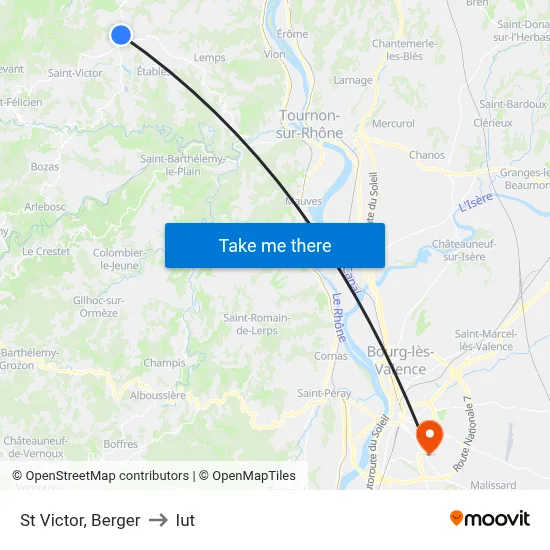 St Victor, Berger to Iut map