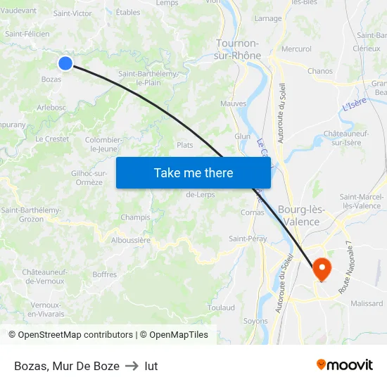 Bozas, Mur De Boze to Iut map