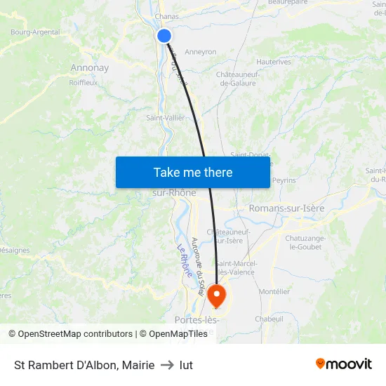 St Rambert D'Albon, Mairie to Iut map
