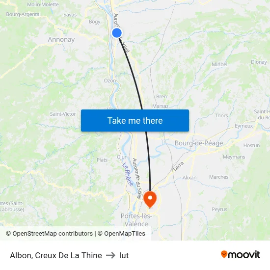 Albon, Creux De La Thine to Iut map